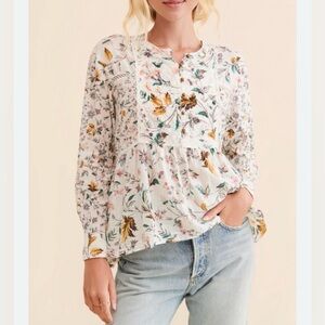 Anthropologie Ginevra Lace Babydoll Blouse | Size S (SP)